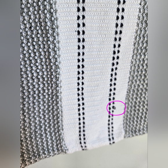 TRIBAL V-Neck Gray and White Cotton Knit Sweater - Picture 3 of 7